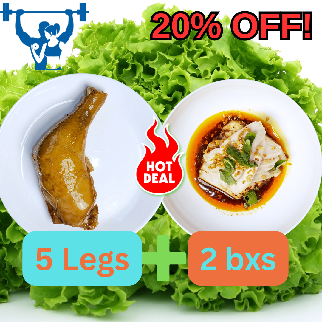 Healthy chicken breast and leg deal featuring 5 chicken legs and 2 boxes of seasoned tofu for a nutritious meal