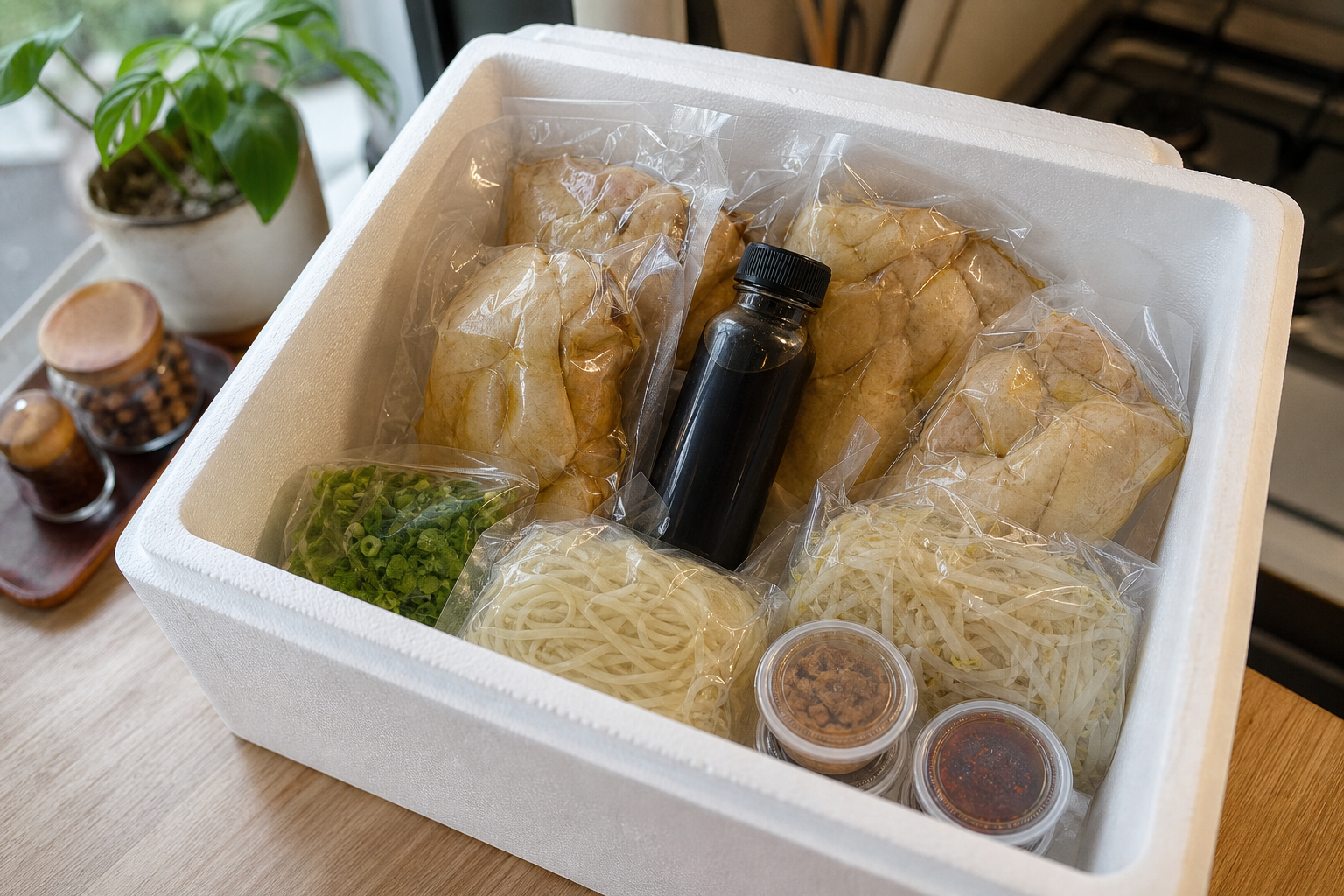 OKA-OKA combo deal insulated delivery box with vacuum packed meals